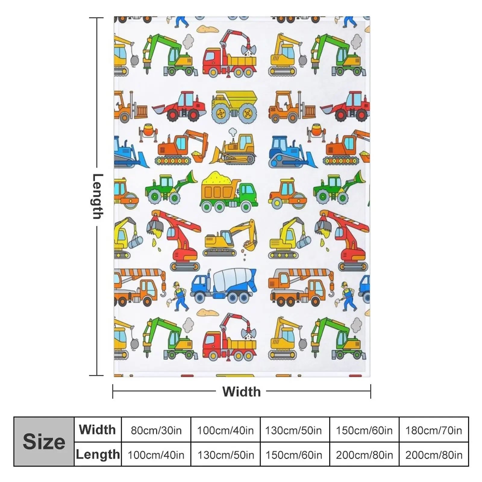 Digger Construction Vehicle Design Throw Blanket Shaggy Blankets For Sofas Soft For Decorative Sofa Blankets