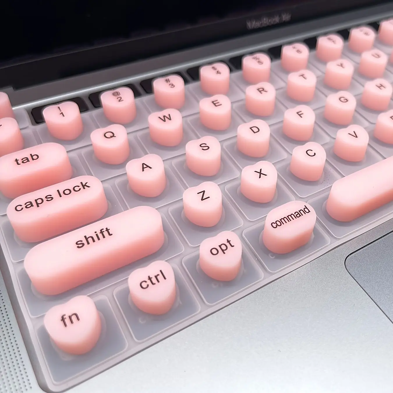 Heart MacBook Keyboard Cover, Nail Friendly, Dustproof, for Listed MacBook Pro & Air Models Only