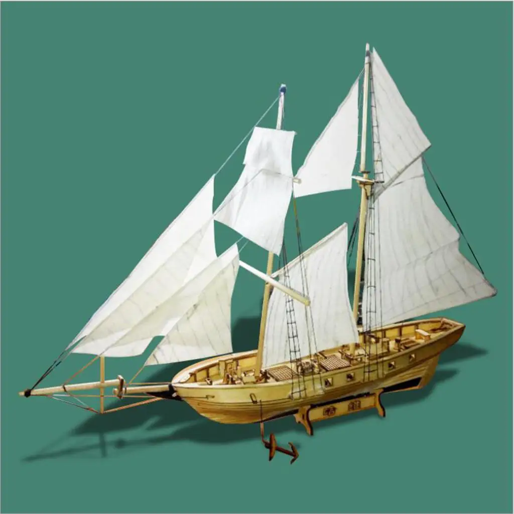 

0 Scale DIY Hobby Wooden Ship Sailboat Assembly Model Kits Decor Toy