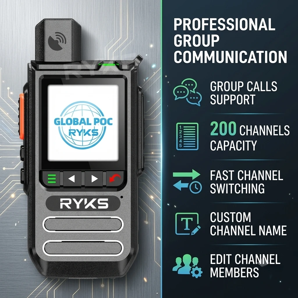 Professional 4G Walkie Talkie 5000Km Poc Radio 1950Mah Long Range Two Way Radio License-Free For Security Patrol