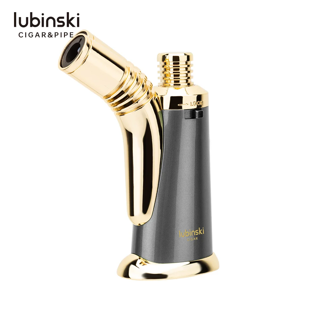 Lubinski Smoking Lighter Accessories Cigar High temperature blue flame double direct impact flame lighter