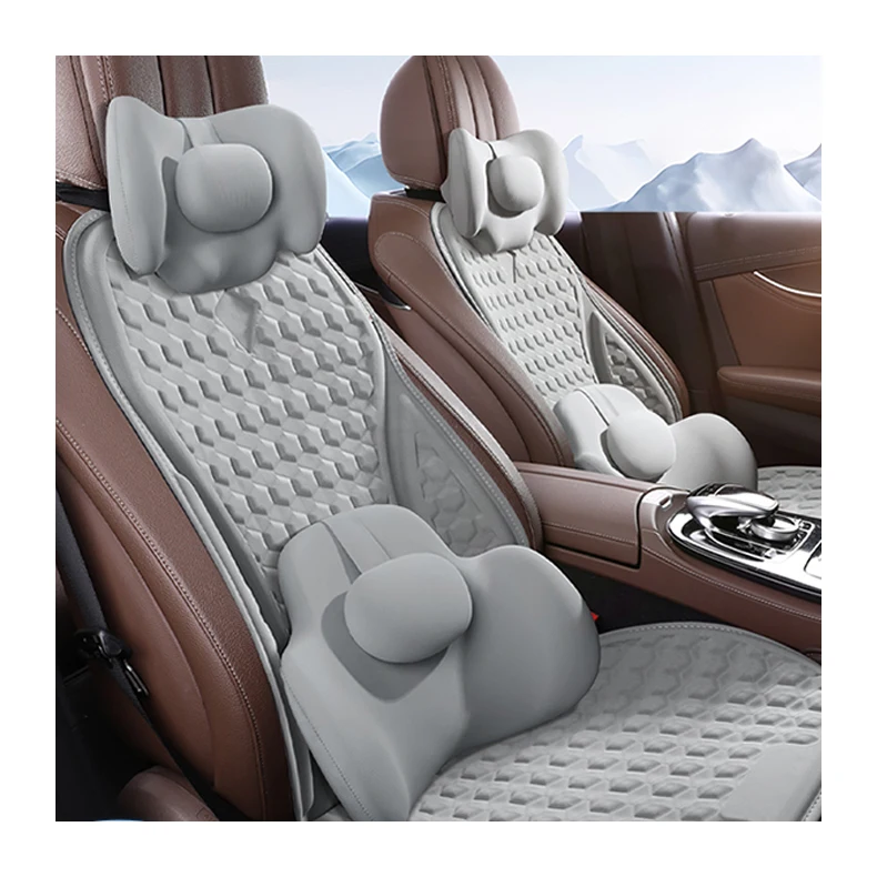 

Car Accessories Memory Foam Lumbar Support Headrest Pillow Honeycomb Enhanced Cooling Gel Seat Cushions for Long Sitting