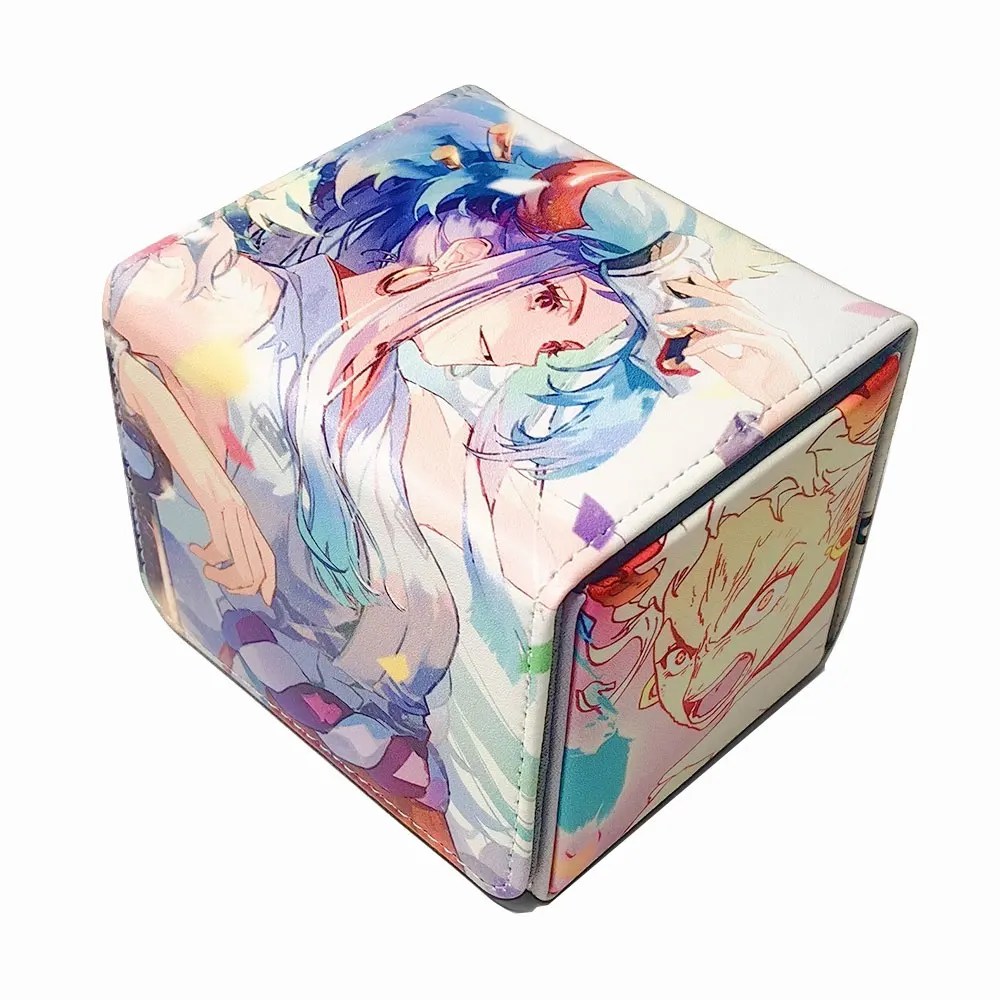 100 + PU Anime Cards Storage Box Deck gioco da tavolo TCG Cards Box Protector Bag per MGT/Pkm/Yu-gi-oh/gioco di raccolta di carte collezionabili