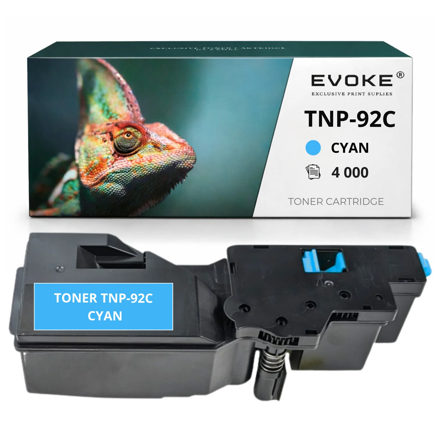 Evoke Compatibele Toner voor Konica Minolta Tnp-92C Tnp92C Tnp-92 Tnp92 Ae1Y450 Cyaan 4000 Pagina's Bizhub C3120I