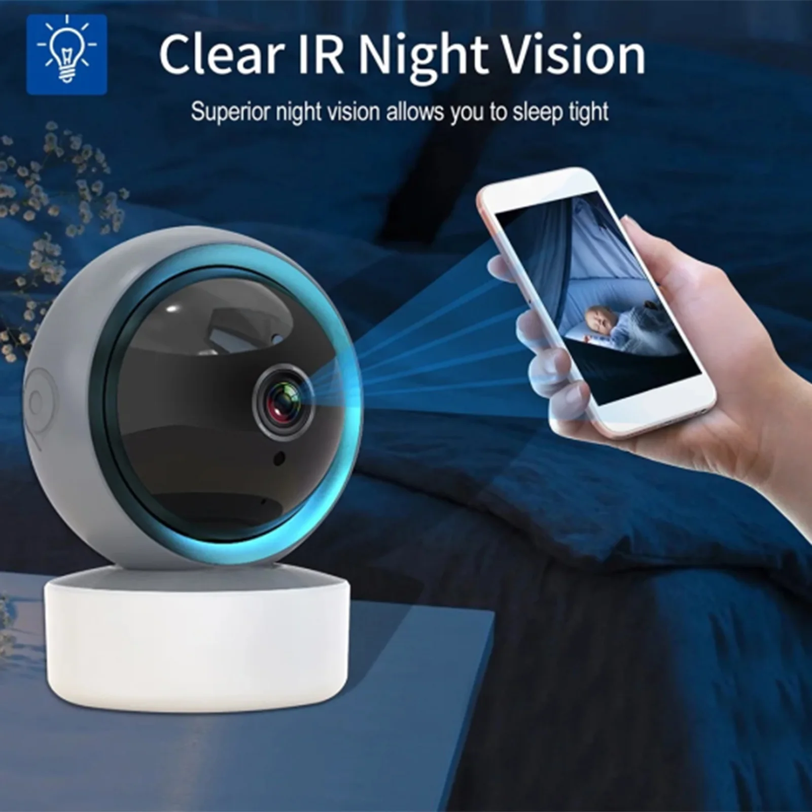 Telecamera per animali domestici con citofono bidirezionale Telecamera interna Smart Motion Sense per la sicurezza domestica Telecamera per cani WIFI con PTZ 355 °   Fotocamera da tiro