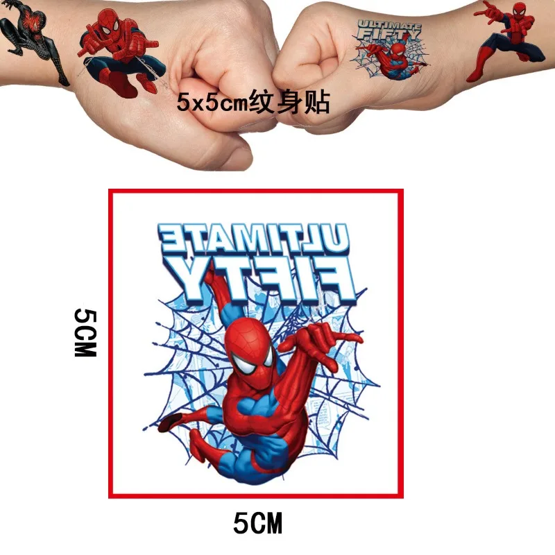 20/50PCS Spiderman Trasferimento Tatuaggi Adesivi Regali per feste per bambini Ragazzi Supereroi Anime Film Decorazione Adesivi