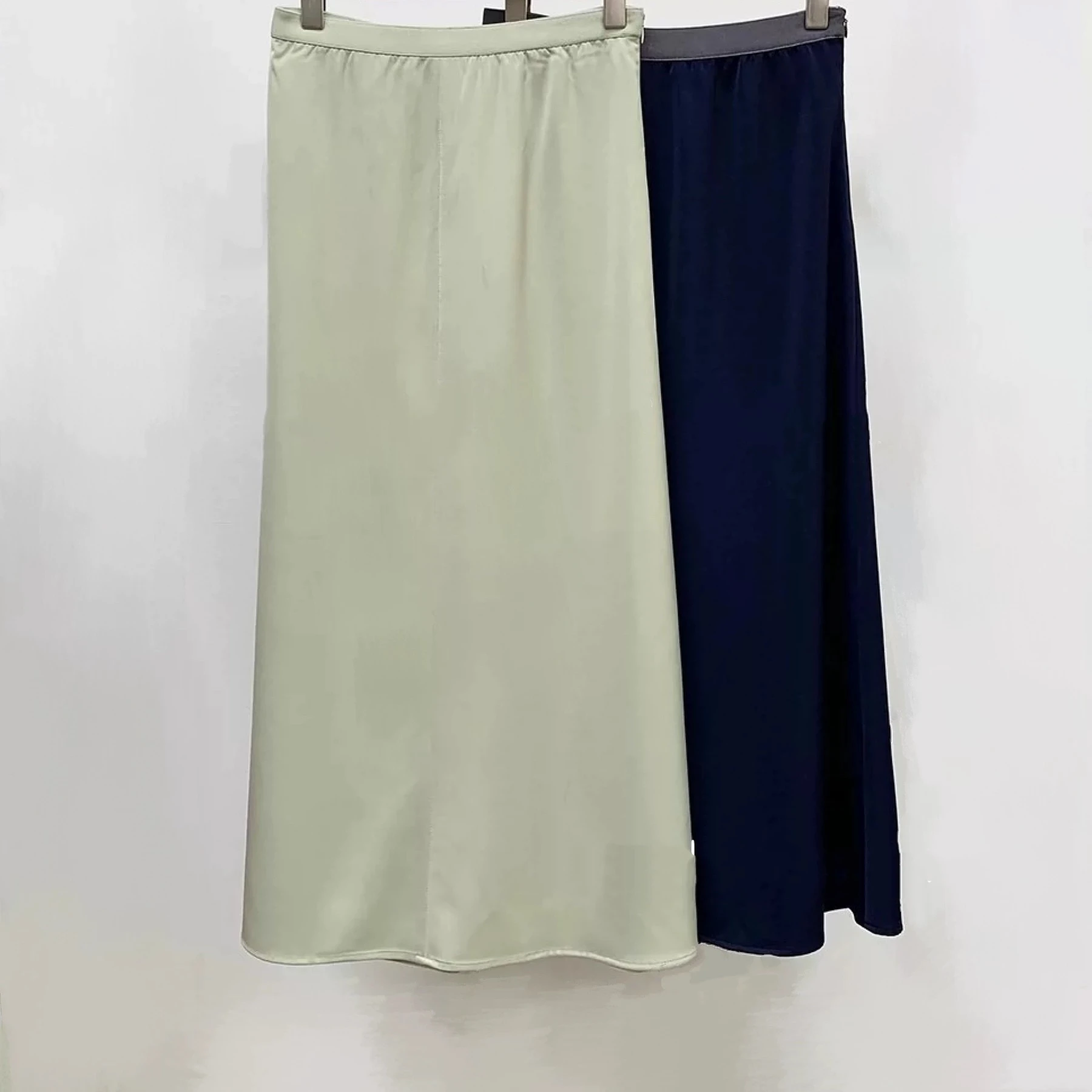 High Waist Long Skirt Lemon Cheese Fi Tail Hemline Slimming Simple Versatile Autumn Faion Women's Bot Wear