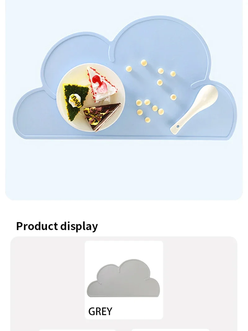 Futtermatte im Cloud-Stil für Katzen und Hunde, rutschfest, wasserdicht, verhindert Verschütten, leicht zu reinigen, Silikon-Untersetzer. – Detail 8