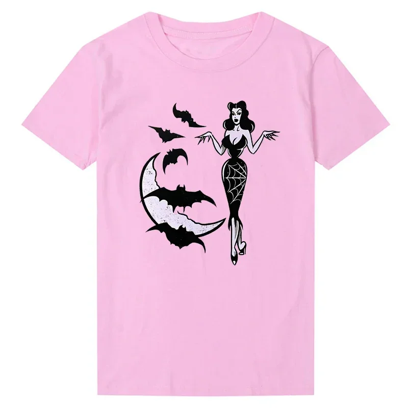 Camisetas sexis de Luna para mujer, camisetas de Halloween para mujer, camiseta bohemia Grunge de los años 90, ropa gótica de murciélago Wicca, ropa poruda oscura espeluznante