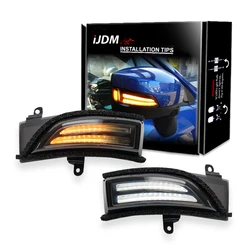 Dynamic Flash LED Side Mirror White DRL Amber Turn Signal Light For Subaru WRX STI Outback Legacy Impreza Forester Crosstrek XV