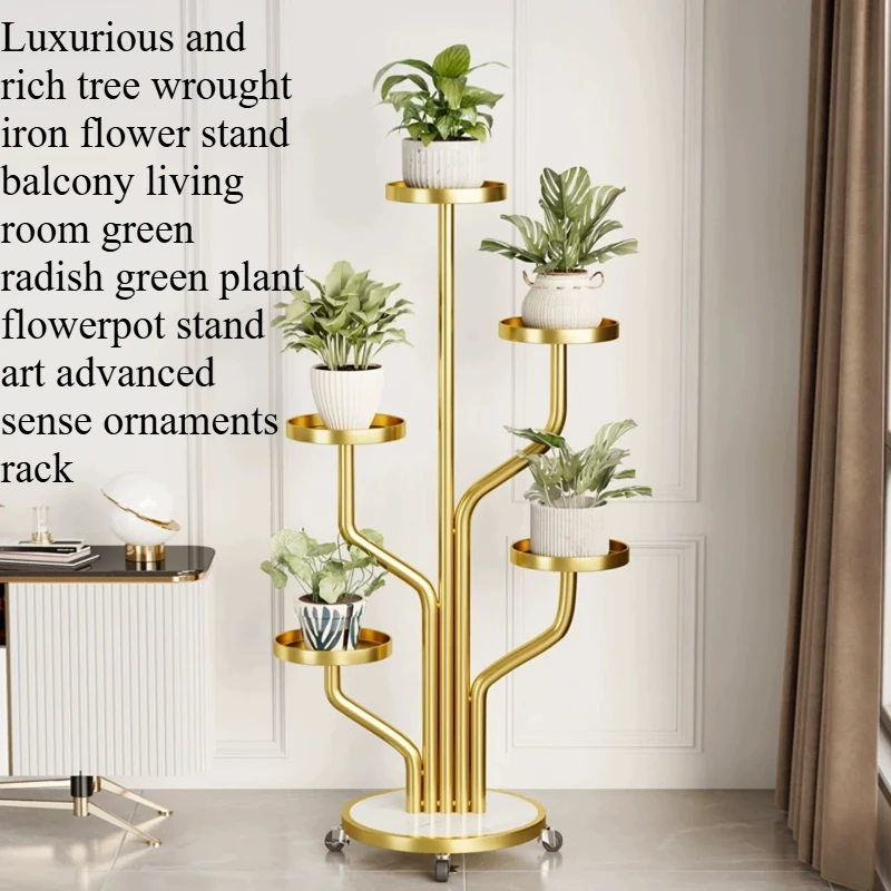 

Metal Tree Shaped Plant Shelf Corner Display Gold Potting Plant Stand Front Porch Cheap Mobili Giardino Garden Furniture