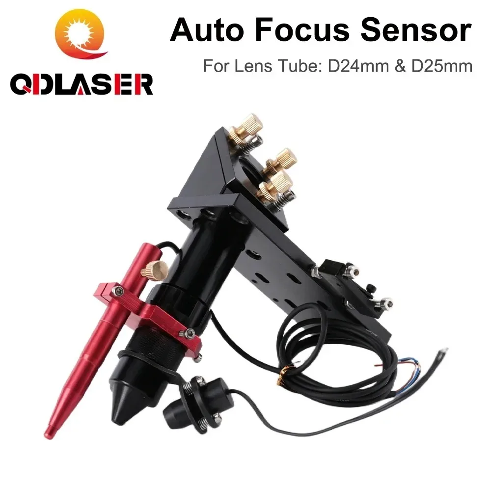 QDLASER Auto Focus Focusing Sensor Lens Tube D24 /D25mm Z-Axis For Automatic Motorized Up Down Table CO2 Laser Engraving machine
