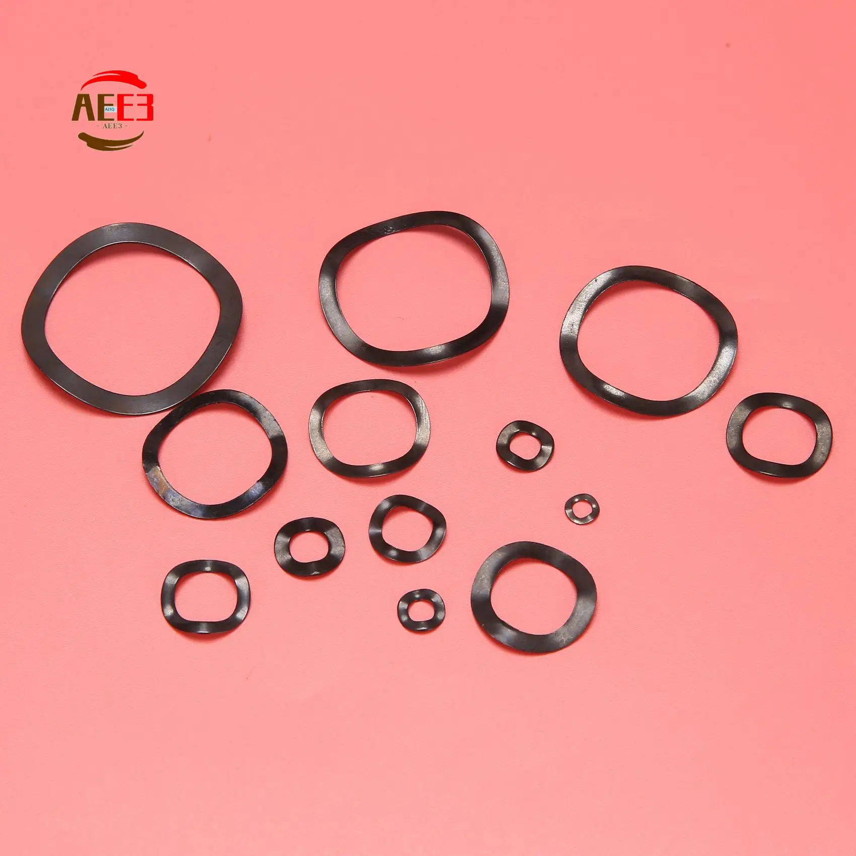 AEE3-320Pcs Carbon Steel Compression Type Wavy Wave Crinkle Spring Three Wave Washers Assortment Kit