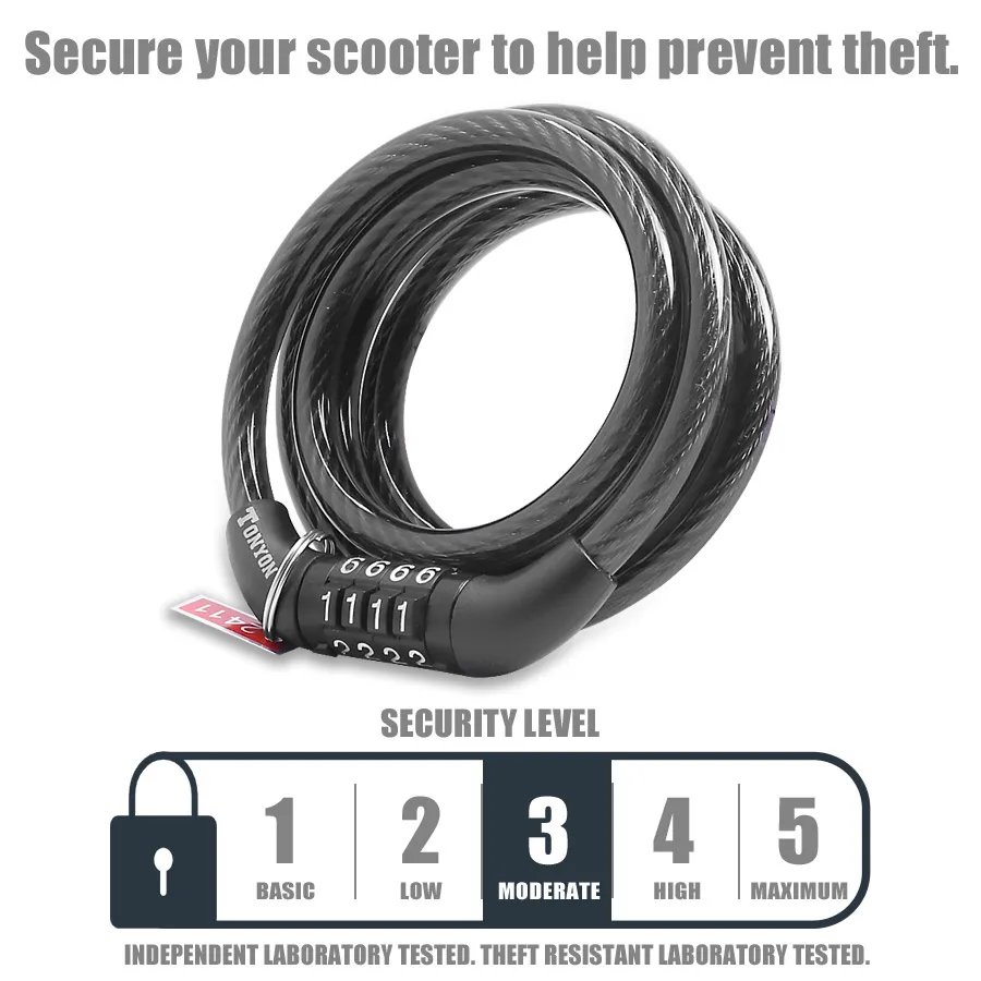 Electric Scooter Anti-theft Bike Lock for Ninebot ES1 ES2 ES3 ES4 Padlock Motorcycle 4 Password Chain Safety Combination Lock