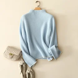 aliaga france cashmere wool turtleneck sweater contrast ribbed knitted winter fashion pullovers stylish ladies thick tops