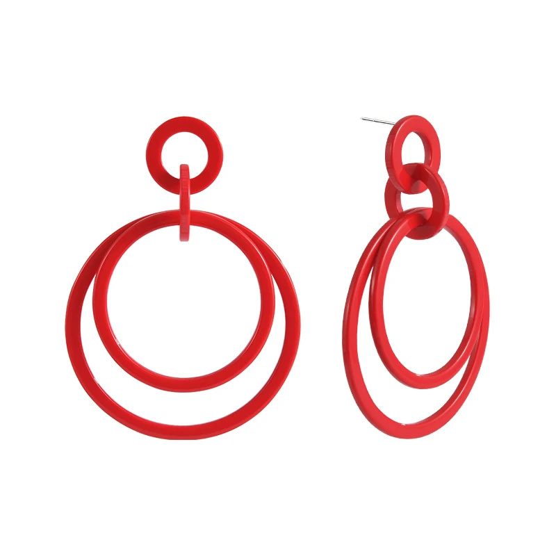 

Fashion temperament double-layer exaggerated circle earrings, personalized fashion ring