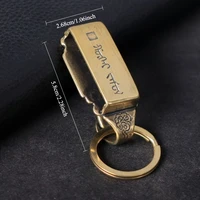 Vintage Pure Brass Belt Buckle With Keychain Clip - Keychain Compatible Buckle For Belts, Durable Waist Accessory Suitable For D 2