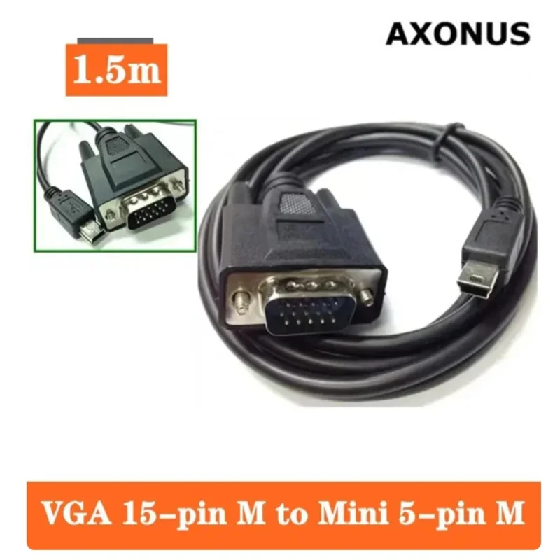 VGA Cable VGA 15Pin Male To Mini 5Pin Male Mobile DV Connection Cable Mini USB 5P/VGA D-SUB 15Pin Adapter Cable 1.5m