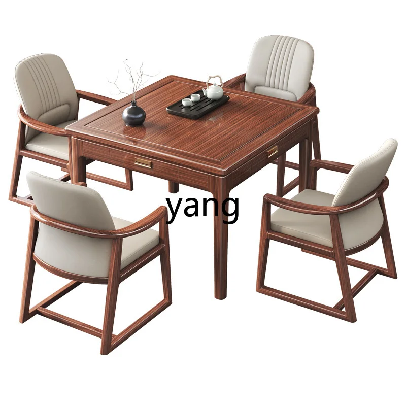 CX solid wood eight immortals table hotel chess and card table square dining table and chair combination