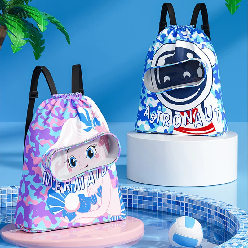 Children'S Swimming Bag Waterproof Storage Bag Beach Bag Beam Mouth Backpack Dry And Wet Separation Washing Bag