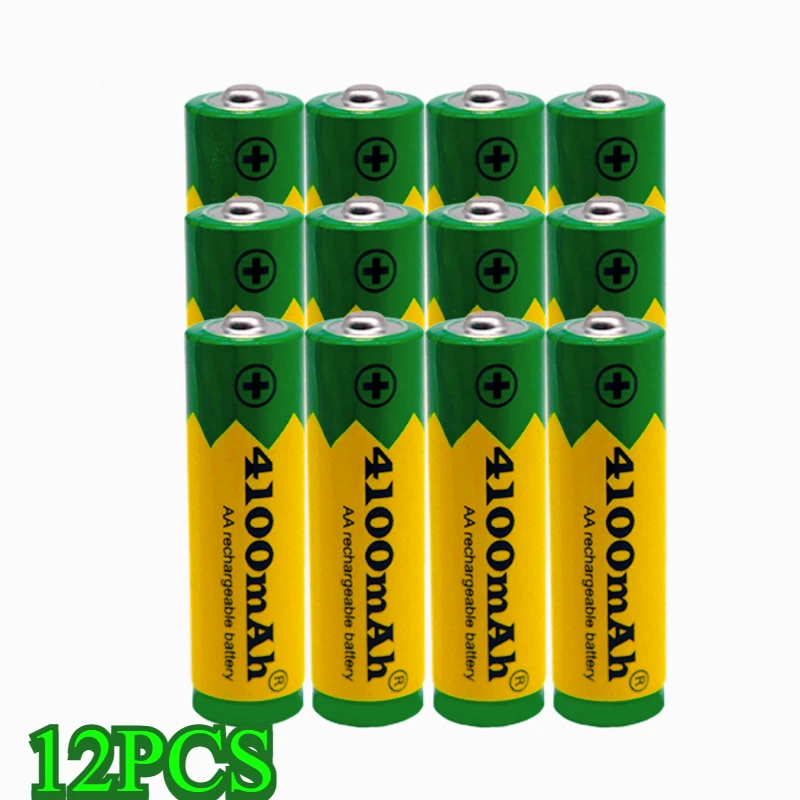 New AA 4100MAh Rechargeable Battery 4100mAh 1.5V Suitable for LED Lighting Bright Light Children's Toy