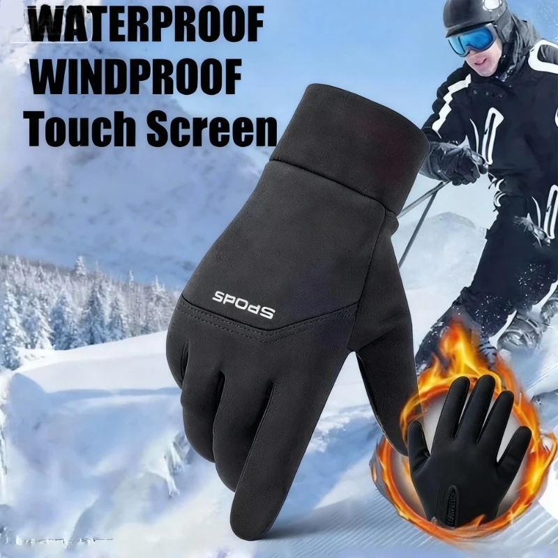 

Winter Outdoor Touch Screen Heated Motorcycle Gloves Windproof Ski Gloves Sport Cycling Player Fishing Warm Riding Bicycle Ski