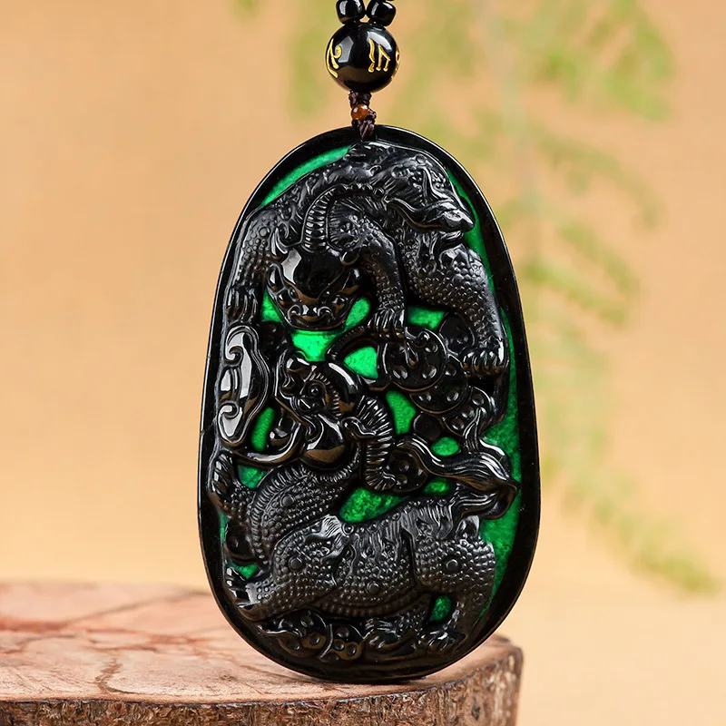 

Natural A Goods Ink Jade Wealth Attraction Pixiu Ice Seed Jadeite Pendant Jewelry Wholesale Drop Shipping