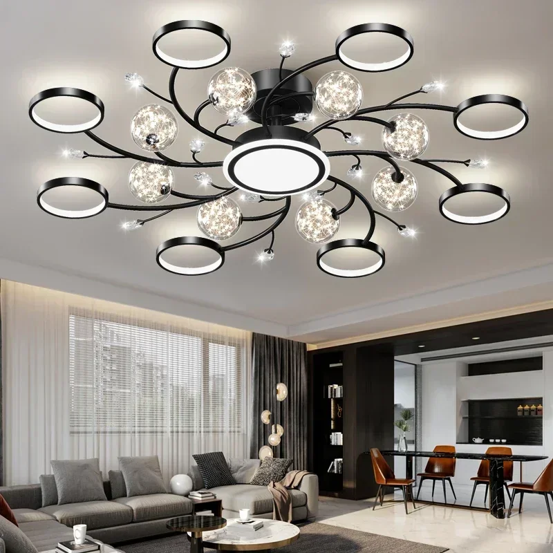 Modern LED simple ceiling lamp romantic starry sky creative black art suitable for room living room indoor lighting fixtures