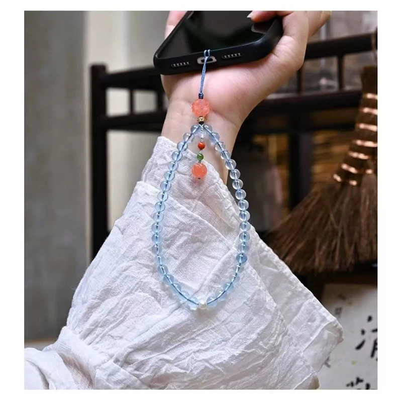 Retro crafts, natural Southern Red Sea Blue Treasure mobile pendant, ethnic style accessories, auspicious accessories, gifts