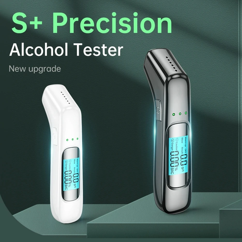 Professional Breathalyzer Alcohol Tester Accurate with Digital LCD Screen 3 Color Indicator Portable Alcohol Analyzer Detector