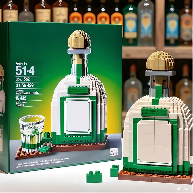 Creatieve whiskyfles bouwstenen, 3D-puzzel DIY-modelsets voor volwassenen, thuisbardecoratie, 11 stijlen beschikbaar