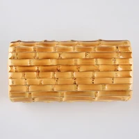 Nilerun Brand Fashion Vintage Retro Hard Wood Rattan Straw Evening Purse Wallet Unique Handmade Natural Bamboo Root Clutch Bag - Image 2
