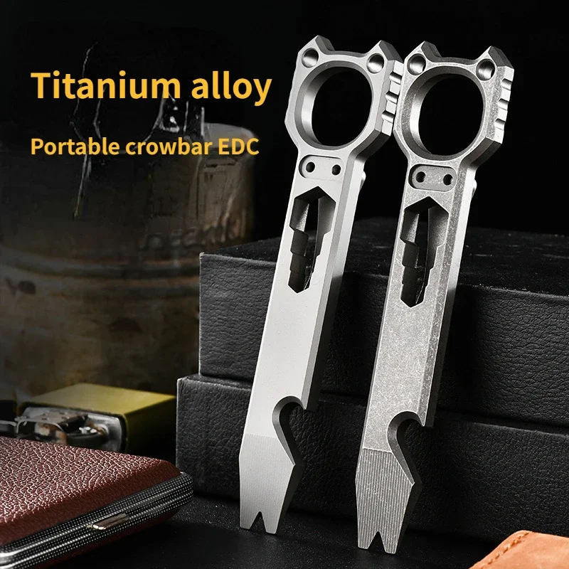 

Titanium Alloy Multi-function Crowbar Screwdriver Bottle Opener Wrench Self-defense Portable Cool Stick EDC Outdoor Gadgets