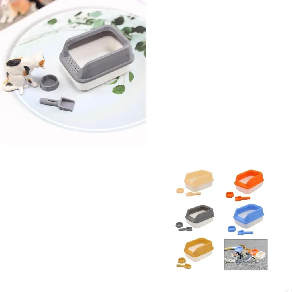 Modèle pelle à merde, bac à litière pour animaux compagnie, maisons poupées, échelle 1:12, ensemble jeu réaliste,