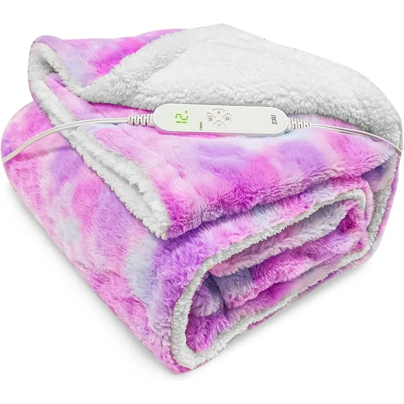 Heated Blanket Electric Throw Blanket- Ultra Soft Cozy Sherpa Heating Blanket,50