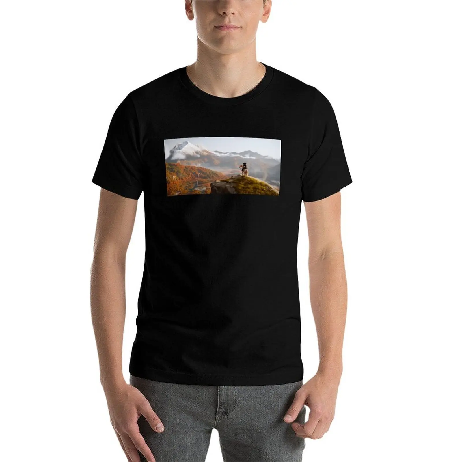 

Ghost of Yotei Landscape T-Shirt man t shirt cotton high quality anime tshirt T-Shirt