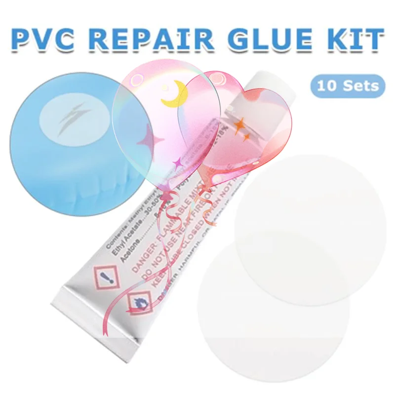 

Набор для ремонта надувных изделий из ПВХ: 10 заплаток, клей, для надувных матрасов, кроватей, лодок, диванов
