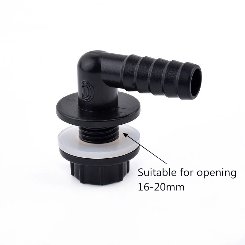 1~20 PCS Black PVC 90° Equal Elbow Pagoda Connectors Fish Tank Aquarium Drain Inlet Outlet Joints Garden Irrigation Accessories