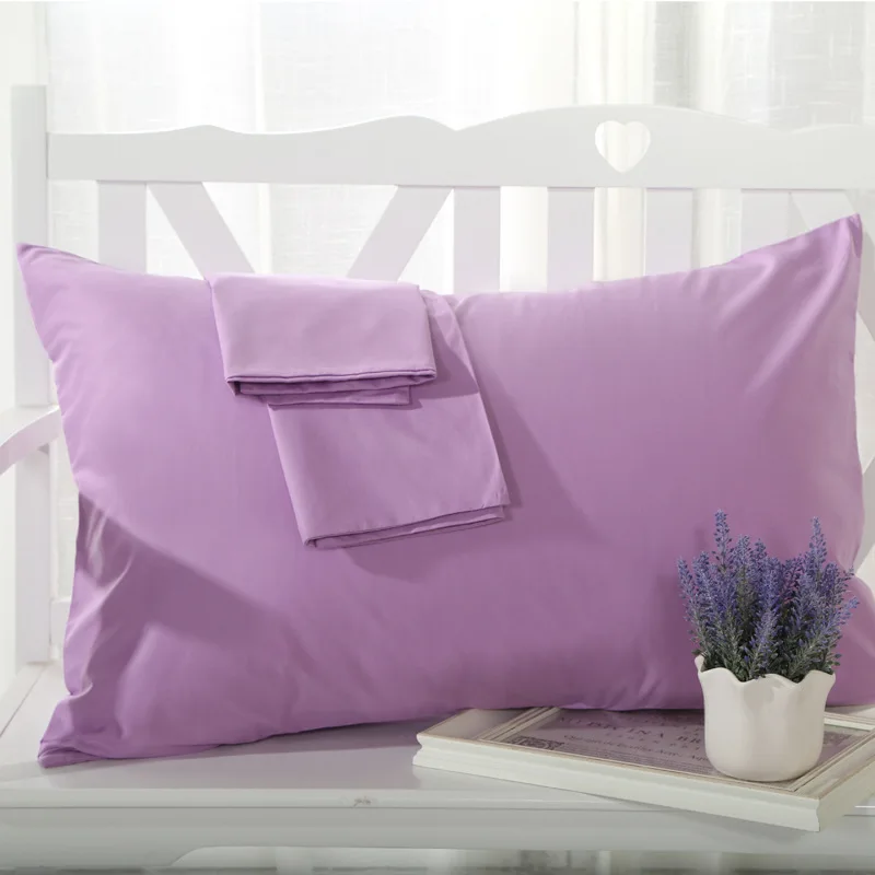 1pcs Pure Cotton Pillowcase Soft Decorative Pillow Case Pillow Cover Solid Color Pillowcases Multi-color Optional