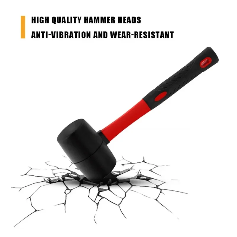 Heavy Duty Mallet Rubber Hammer Double Faced Household Mini Hammer Multifunctional Mallet Hand Tool 8/12/16/24 Oz Wood Mallet