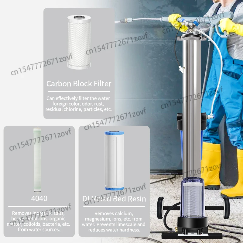 Portable RO DI Water Filter System Window Cleaning DI Deionized Spotless Water System For Washing Window Cleaning