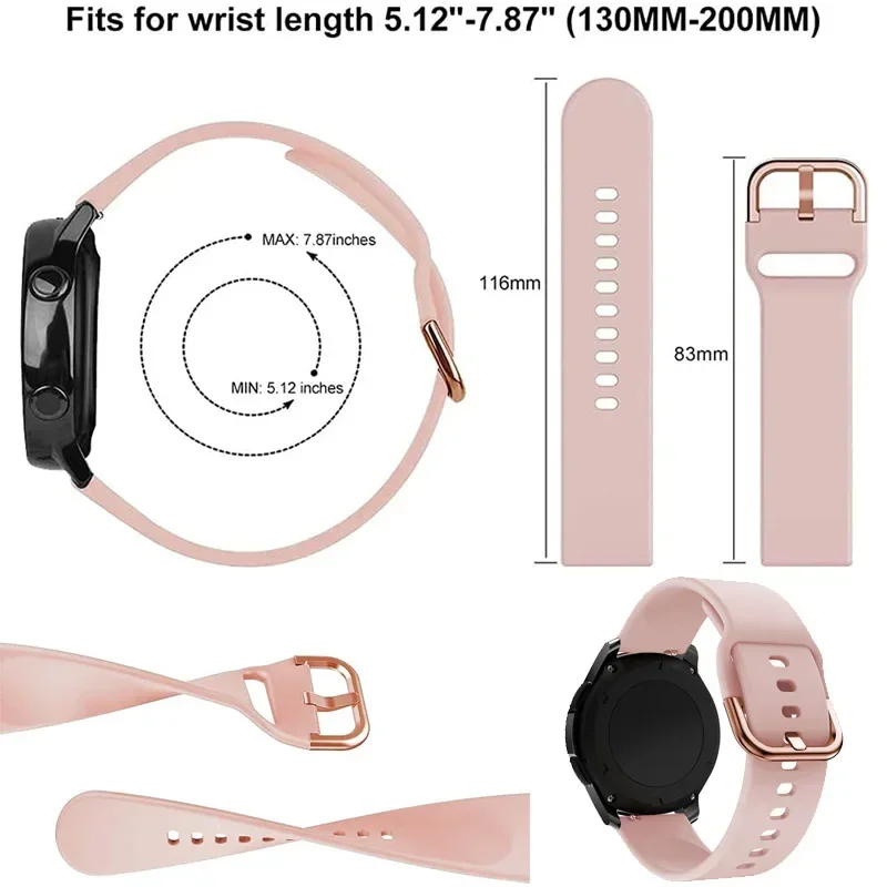 20mm 22mm Watch Strap For Amazfit Bip3 3Pro GTS2 2E 3 4 4Mini GTR GTR2 Silicone Band For Samsung Galaxy Watch 7 6 5 4 Classic S3 image 4