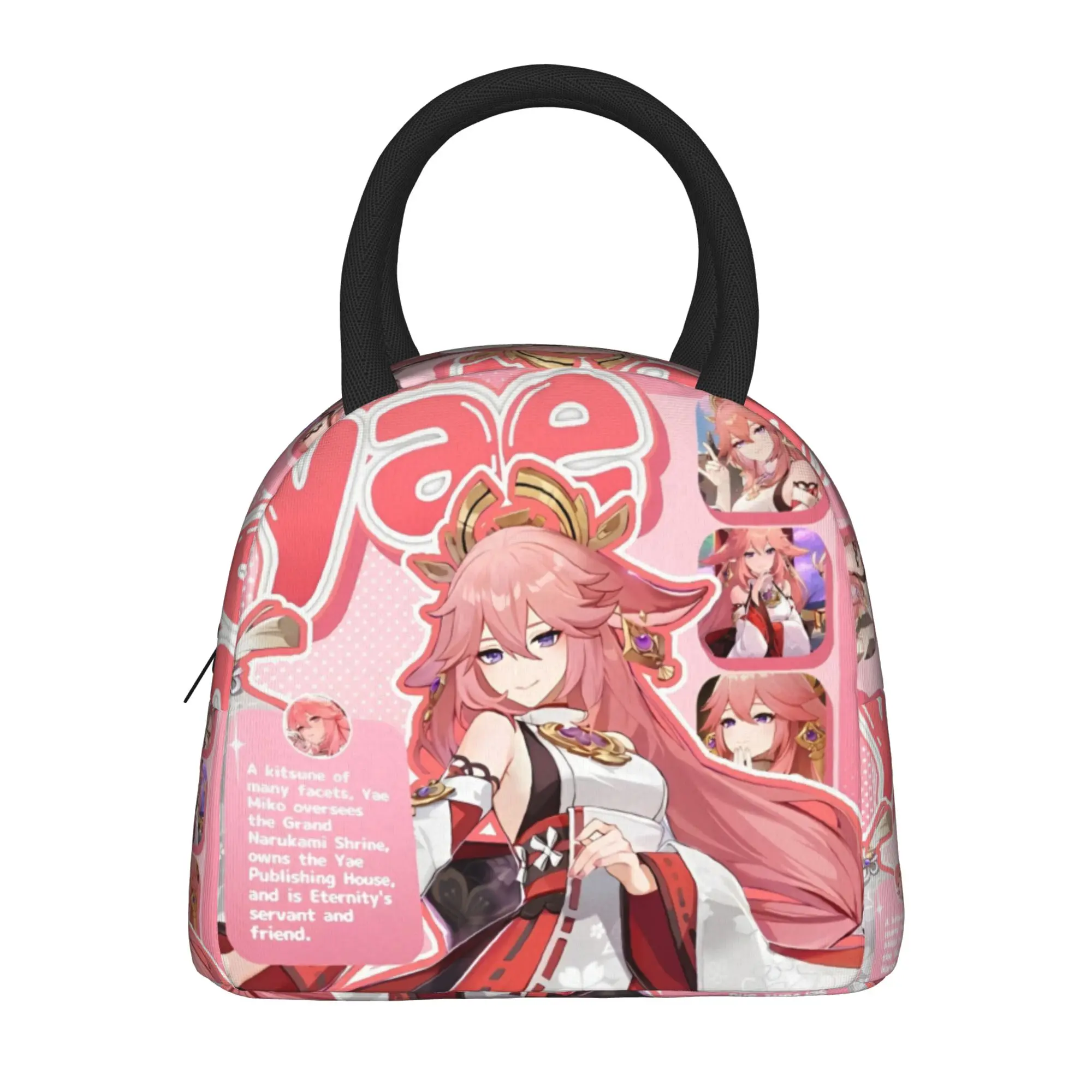 yae miko genshin impact Thermal Insulated Lunch Bags for School  Reusable Bento Box Men Women Thermal Cooler Lunch Box