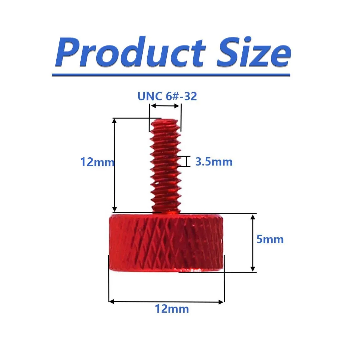 

UNC 6#-32 Flat Head Knurled Thumb Screw Bolts Aluminum Computer Case hand Bolts