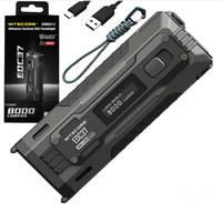 NITECORE EDC37 Flashlights 8000LM USB-C Rechargeable Fast Charging Torch Tactical EDC Flashlight Built-in 8000mAh Battery