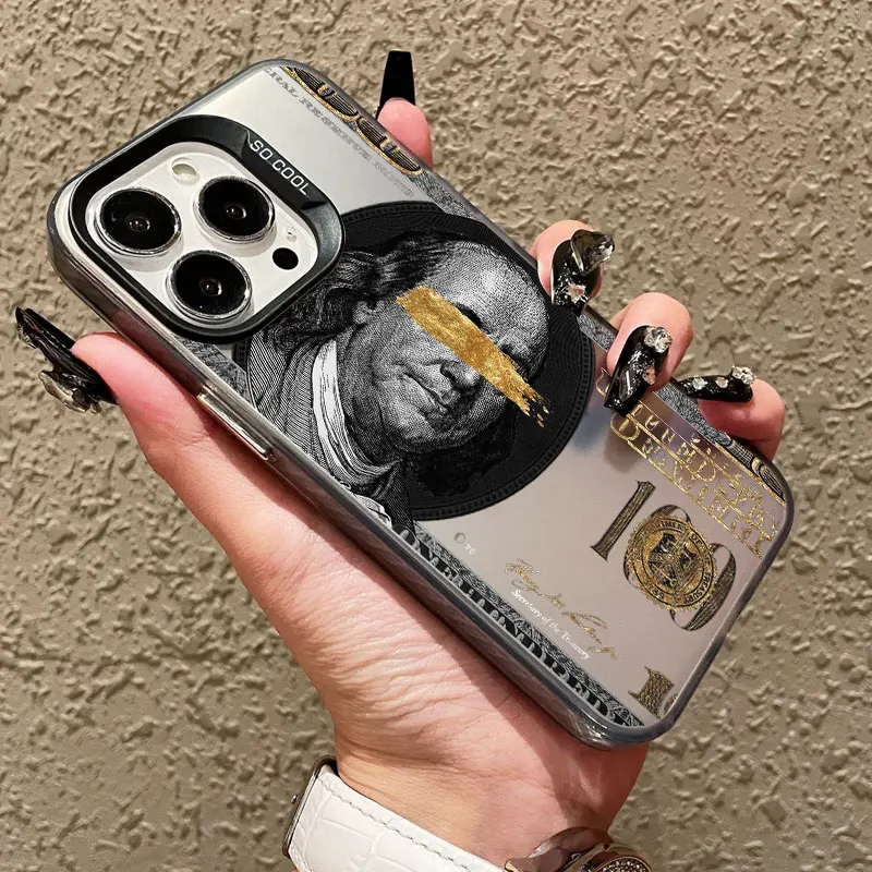 

Dollar Bill Graphic Laser Phone Case For iPhone 13 Mini 12 11 Pro Max 17 16 15 14 Pro Max Plus 17 Air Shockproof Back Covers