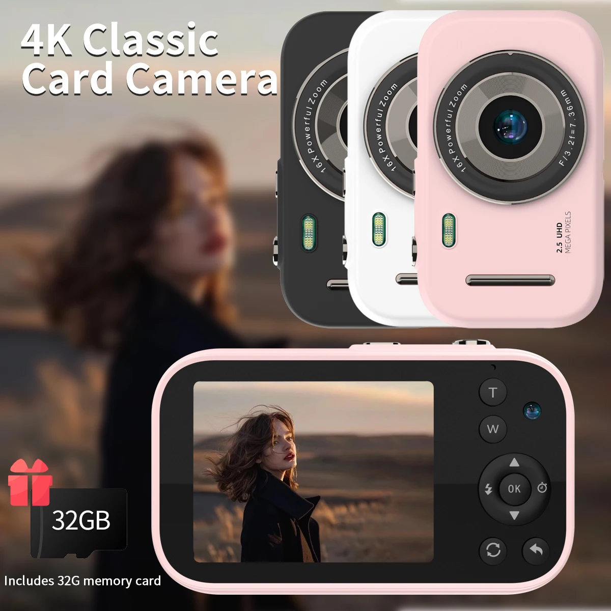 

Digital Camera Children Camera Camcorder with 16x Zoom Compact Cameras for Kids 1080P FHD 48MP Cameras for Beginner Photography