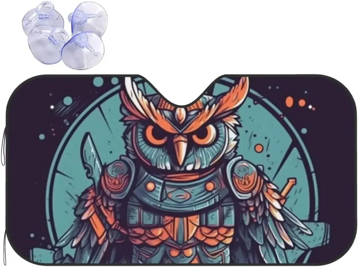 

Parasol para parabrisas coche Warrior Owl, parasol para ventana lantera coche para la mayoría los bloques camiones