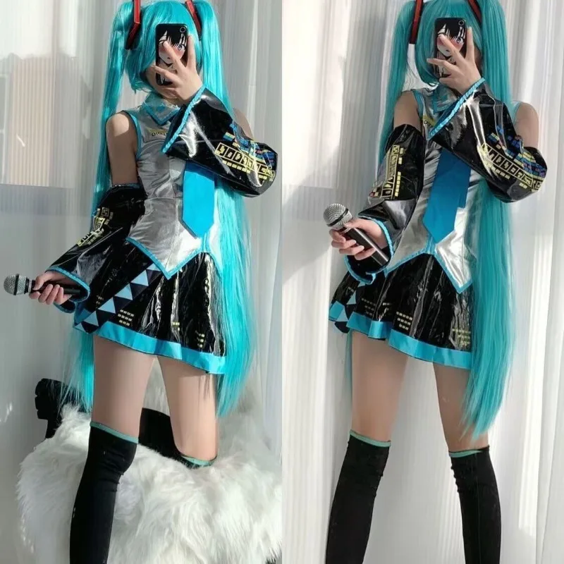 

Hatsune Miku Cosplay Costume Set Cute Anime JK Fashion Outfit High School Uniform Hallow New Year's Party Set Gifts