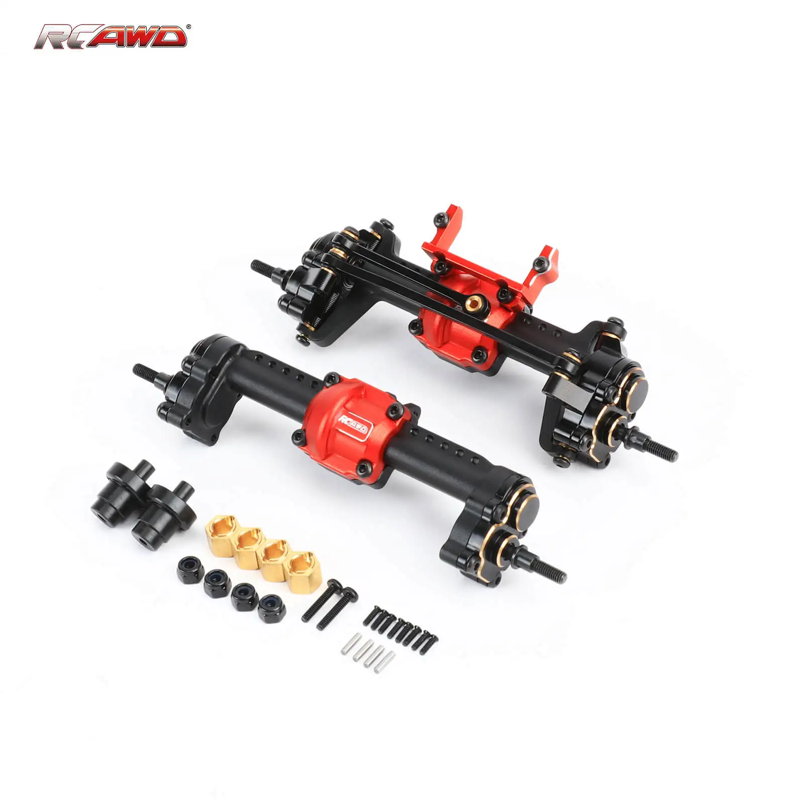 RCAWD Differential-Portalachsen-Set vorne und hinten mit Diff-Schließfach für FMS 1/24 FCX24 1/18 FCX18 LC80 Crawler, verbessertes Teil